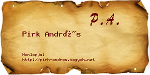 Pirk András névjegykártya